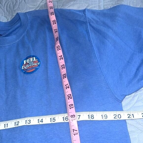 Members Mark Blue T-Shirt Combed Cotton Medium Made In Honduras - Picture 6 of 7